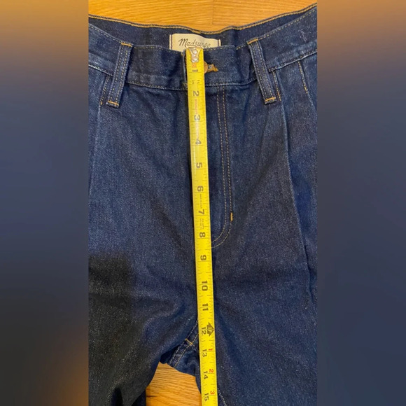 NWT Madewell Baggy Straight Jeans in Woodham Wash: Pleated Edition Size 32 - Picture 13 of 13